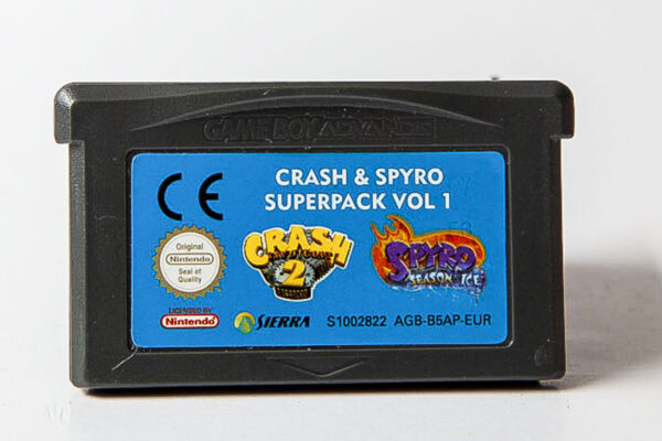 2 Games in 1: Crash & Spyro Super Pack Volume 1: Crash Bandicoot 2: N-tranced + Spyro: Season of Ice(GB Advance)