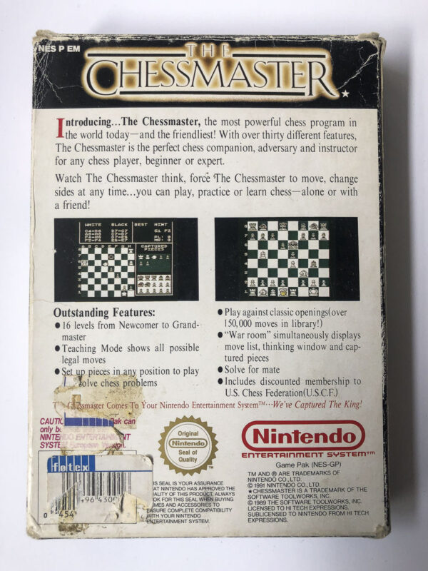 The Chessmaster(NES: Spil i original emballage) #12 - Billede 10