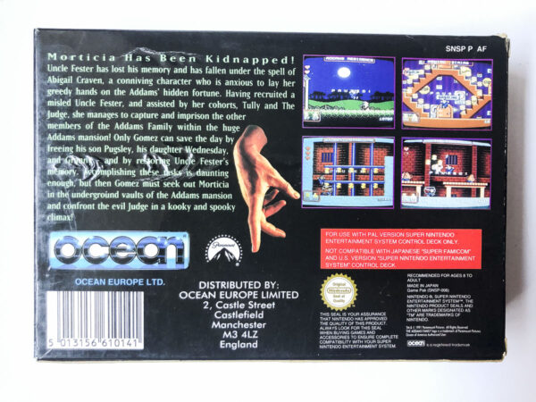 The Addams Family(SNES: Spil i original emballage) - Billede 9