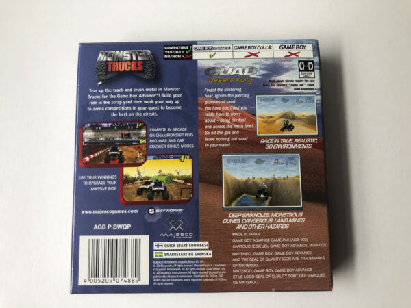 Double Game! Monster Trucks & Quad: Desert Fury(GB Advance: Spil i original emballage)#90-1 - Image 7