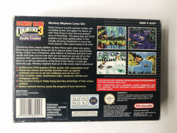 Donkey Kong Country 3: Dixie Kong's Double Trouble!(SNES: Spil i original emballage) - Image 2