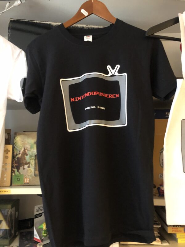 Nintendopusheren-T-Shirt(TV-logo). Sort(Merchandise)
