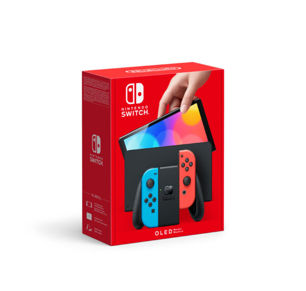 Nintendo Switch. Blue and red konsol(OLED model)