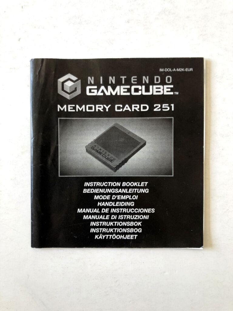 Nintendo Gamecube Memory Card 251 Instruction Booklet (Gamecubemanual