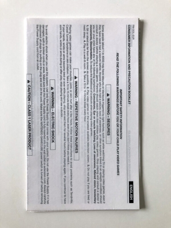 Gamecube manualer, sættet der foelger med konsollen PAL. Konsol medfølger ikke. (Gamecube-manual) #9 - Image 4