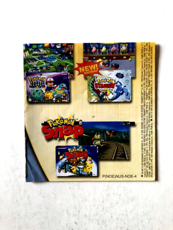 Dobbelt sidet reklame plakat, Pokemon Snap og N64 (GB Color Manual) #12