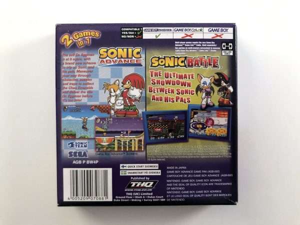 2 in 1 Sonic Advance + Sonic Battle (GB Advance: Spil i original emballage) #310 - Image 8