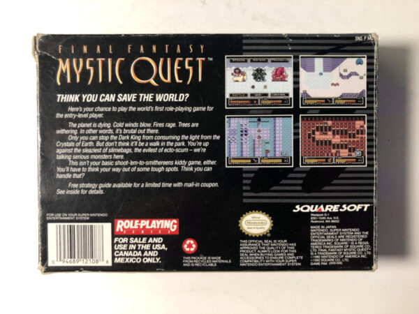 Final Fantasy Mystic Quest NTSC/USA (SNES i original emballage) #181 - Image 8