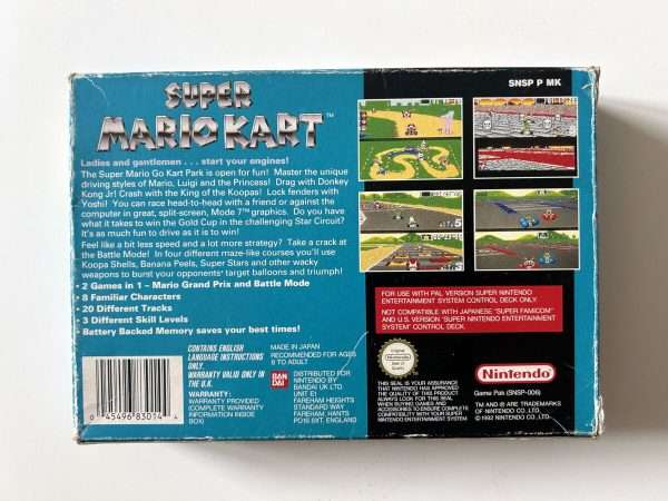 Super Mario Kart (SNES i original emballage) #227 - Billede 9