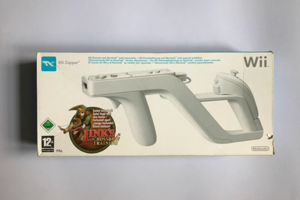 Wii Zapper inkl Link's Crossbow Training i original emballage(ikke fabriksny)