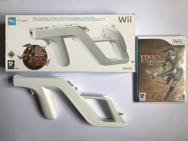 Wii Zapper inkl Link's Crossbow Training i original emballage(ikke fabriksny) - Image 2