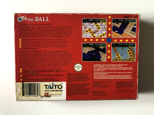 On The Ball (Skåret op langs toppen, se billeder) (SNES i original emballage) #185 - Image 8