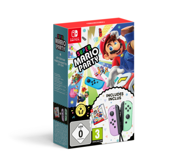 Super Mario Party inc. Pastel Purple/Green Joy-Cons(Switch: Nyt)(download code)