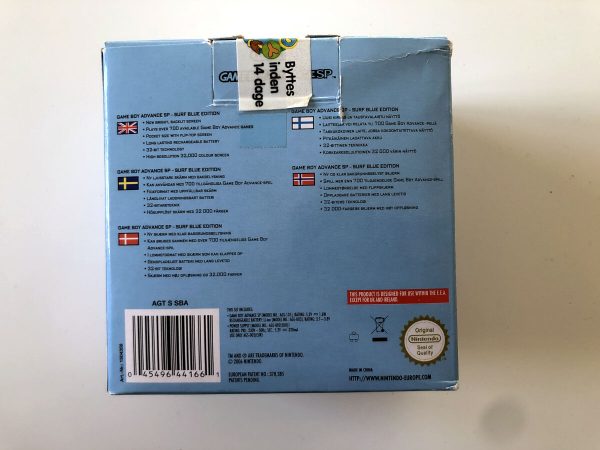 Gameboy Advance SP 101: Surf Blue Edition inkl. oplader (Original emballage.) - Image 9