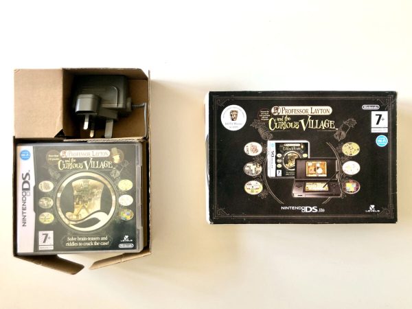 DS Lite: i original emballage, Professor Layton and the Curious Village edition(se billeder)