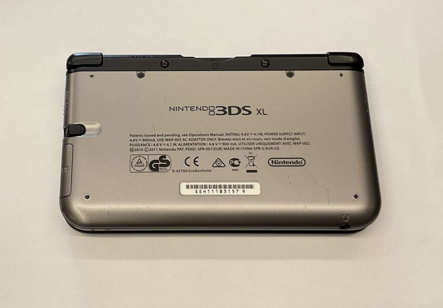 3DS XL: Metallic Grey inkl. oplader #2 - Billede 3