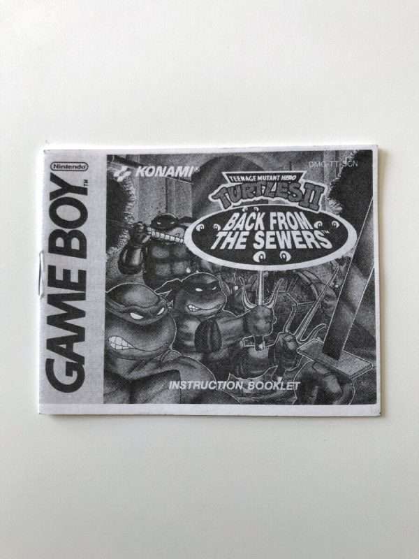Teenage Mutant Hero Turtles 2 Back From The Sewers - Sort Hvid Manual (GB Classic Manual) #198