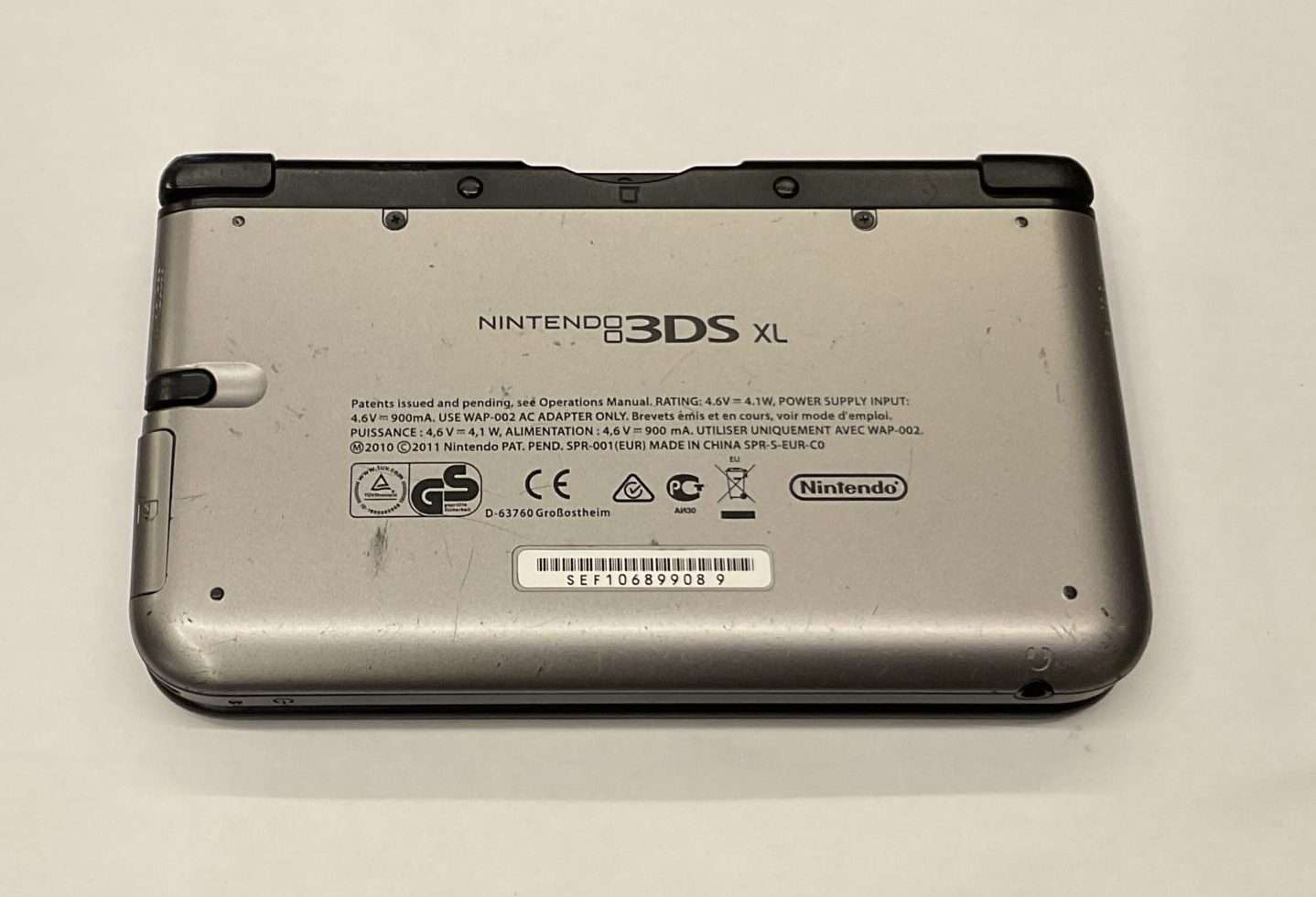 3DS XL: Metallic Grey inkl. oplader #3 - Billede 3