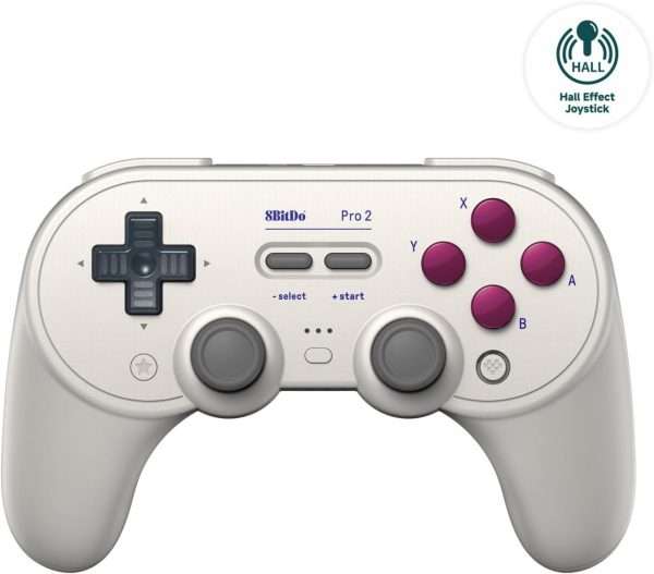 8BitDo Pro 2 Gamepad Silver Controller purple buttons(Switch)
