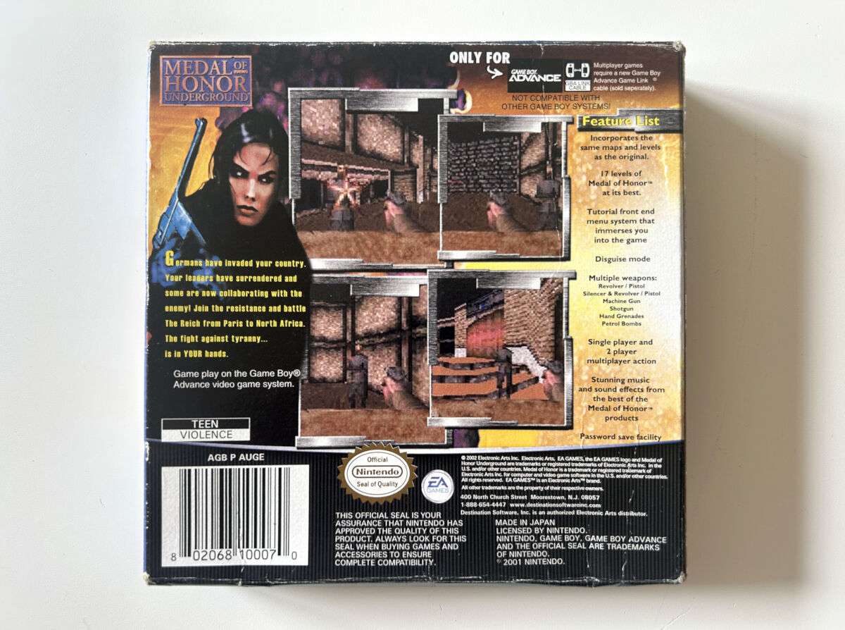 Medal of Honor Underground (GB Advance: Spil i original emballage) #399 - Billede 8