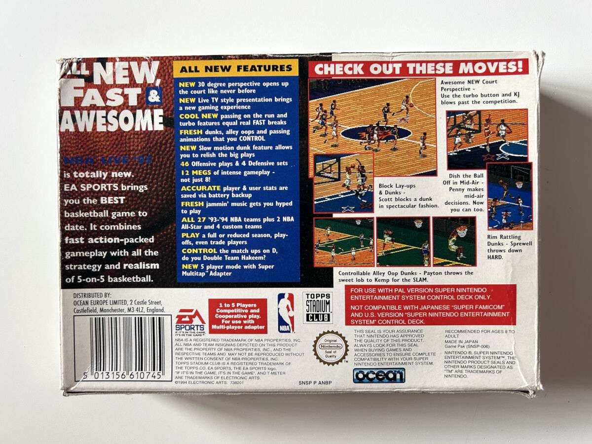 NBA Live 95 (SNES i original emballage) #236 - Billede 8