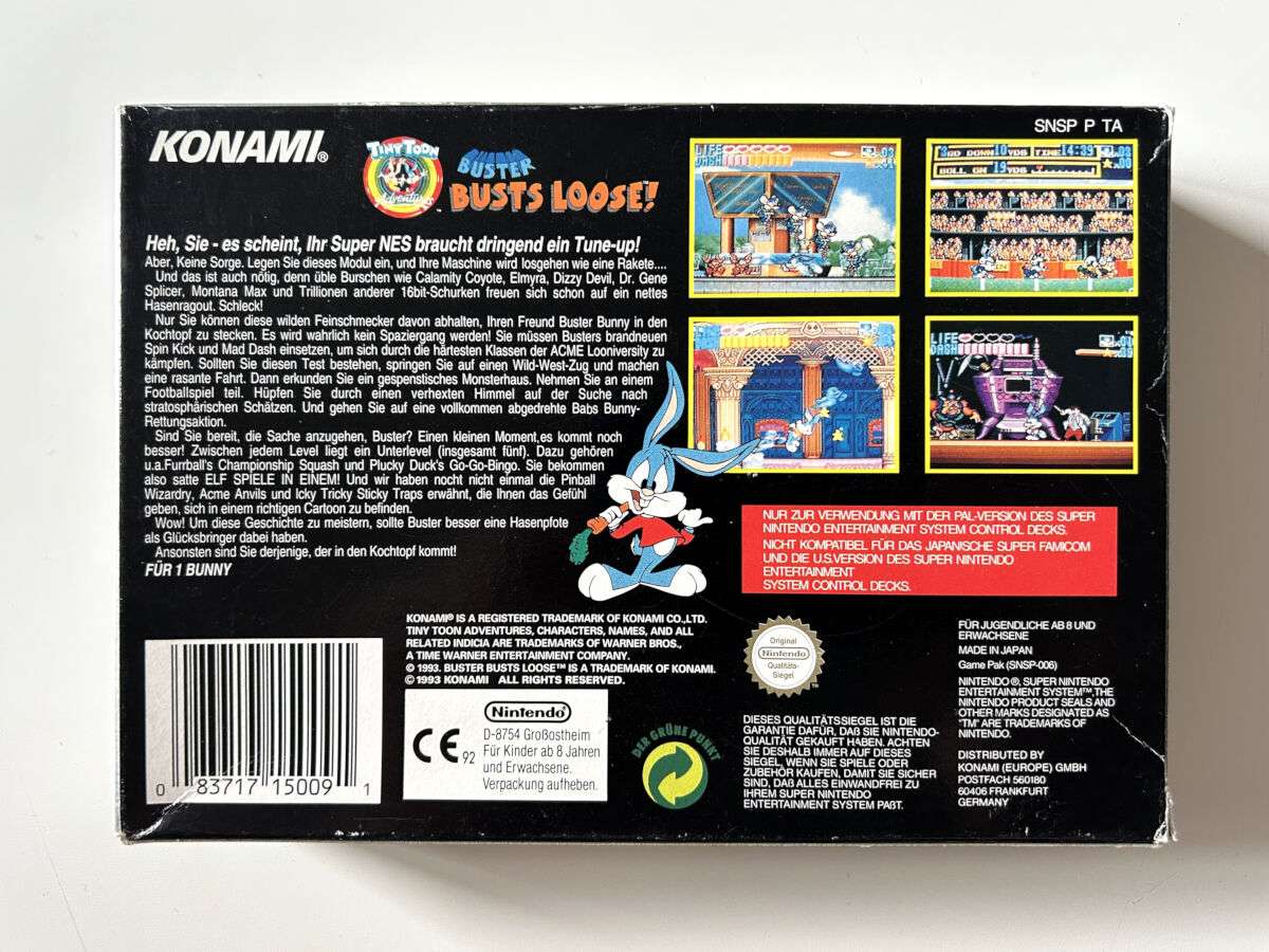Tiny Toon Adventures Buster Busts Loose! (SNES i original emballage) #241 - Billede 8