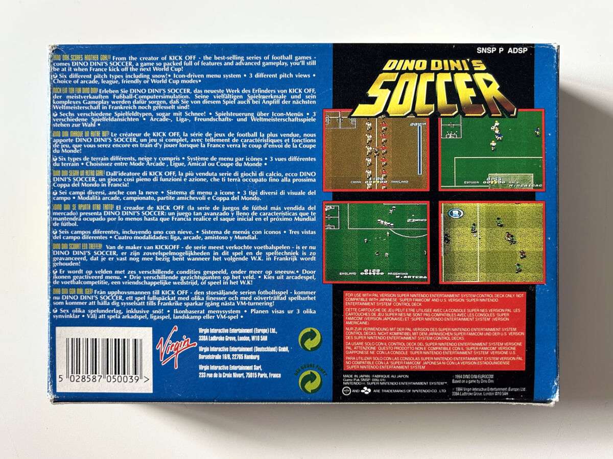Dino Dinis Soccer (SNES i original emballage) #232 - Billede 10